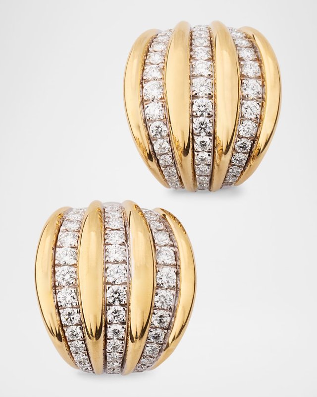 Diamond Earrings in 18K Yellow and White Gold